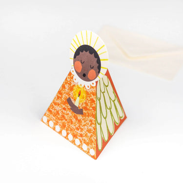 Orange Angel Fold-out Christmas Card