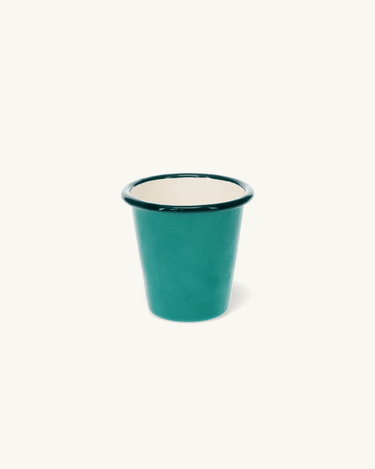 Large Enamel Cup Teal Green